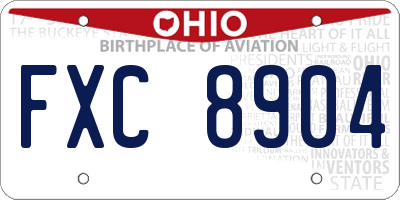 OH license plate FXC8904