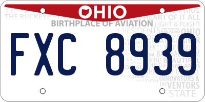 OH license plate FXC8939