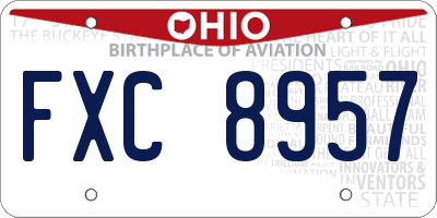 OH license plate FXC8957