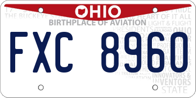 OH license plate FXC8960