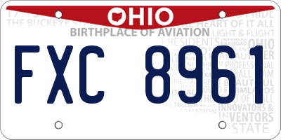 OH license plate FXC8961