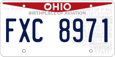 OH license plate FXC8971