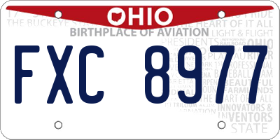 OH license plate FXC8977