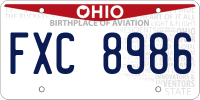 OH license plate FXC8986