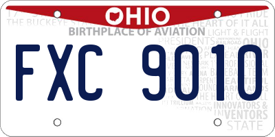 OH license plate FXC9010