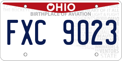 OH license plate FXC9023