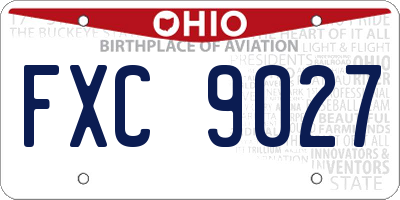 OH license plate FXC9027