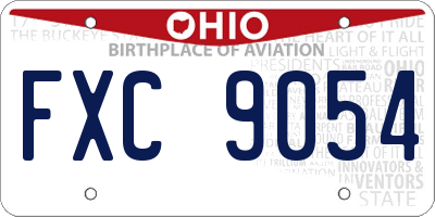 OH license plate FXC9054