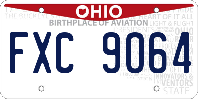 OH license plate FXC9064