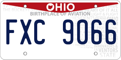 OH license plate FXC9066
