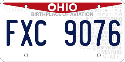 OH license plate FXC9076