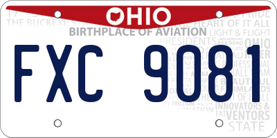 OH license plate FXC9081