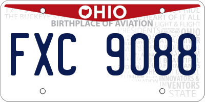 OH license plate FXC9088