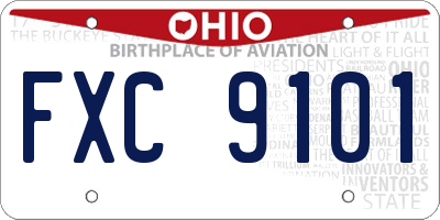 OH license plate FXC9101