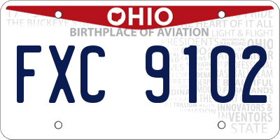 OH license plate FXC9102