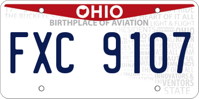 OH license plate FXC9107