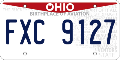 OH license plate FXC9127