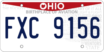 OH license plate FXC9156