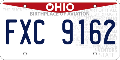 OH license plate FXC9162