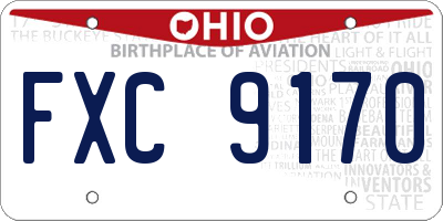 OH license plate FXC9170