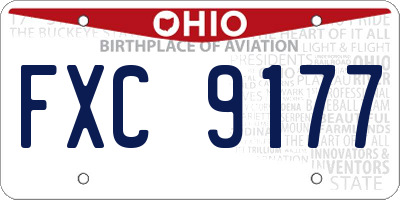 OH license plate FXC9177