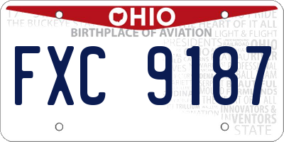 OH license plate FXC9187