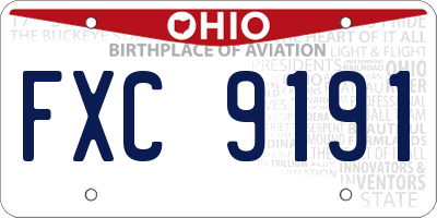 OH license plate FXC9191