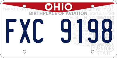 OH license plate FXC9198