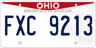 OH license plate FXC9213