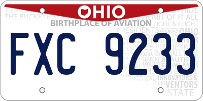 OH license plate FXC9233