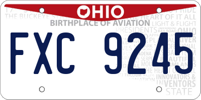 OH license plate FXC9245