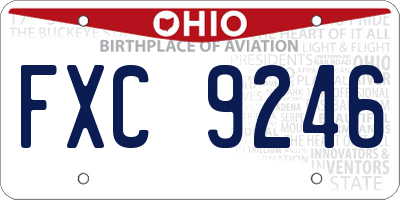 OH license plate FXC9246