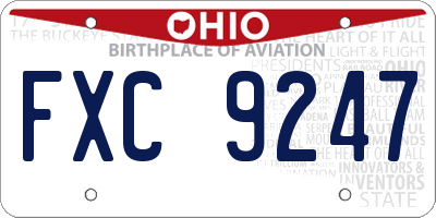 OH license plate FXC9247