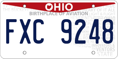 OH license plate FXC9248