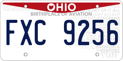 OH license plate FXC9256