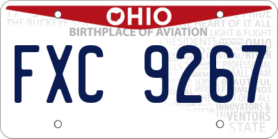 OH license plate FXC9267