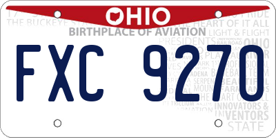 OH license plate FXC9270