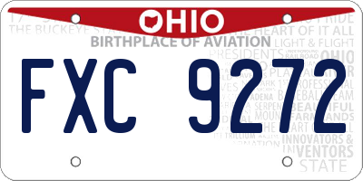 OH license plate FXC9272