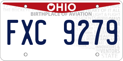OH license plate FXC9279