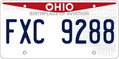 OH license plate FXC9288