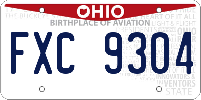 OH license plate FXC9304