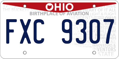 OH license plate FXC9307
