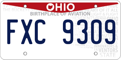 OH license plate FXC9309