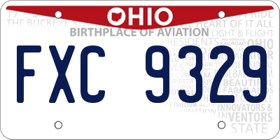 OH license plate FXC9329