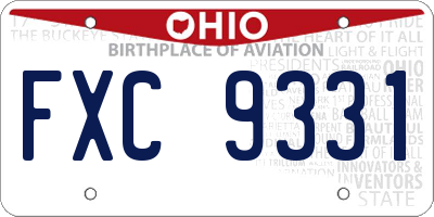 OH license plate FXC9331