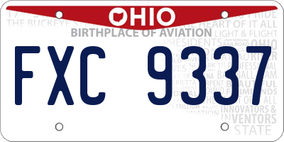 OH license plate FXC9337