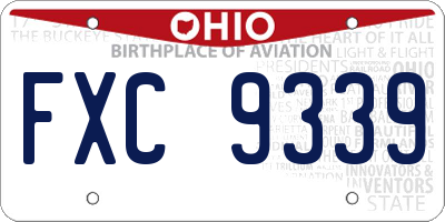 OH license plate FXC9339