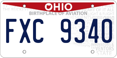 OH license plate FXC9340