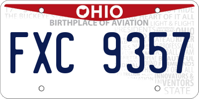 OH license plate FXC9357