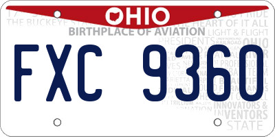 OH license plate FXC9360